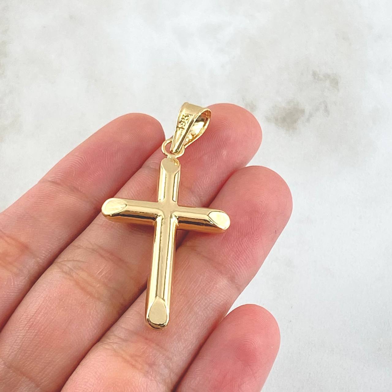 Dije Cruz 1.7gr / 4cm / Puntas Planas Oro Amarillo 18K ©