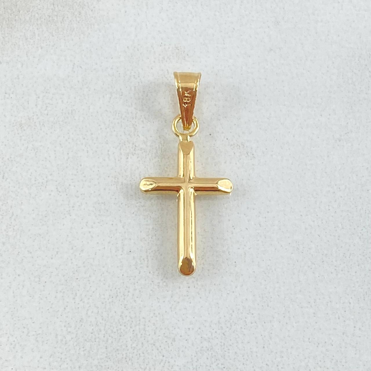 Dije Cruz 0.65gr / 3cm / Puntas Planas Oro Amarillo 18K ©
