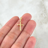 Dije Cruz 0.65gr / 3cm / Puntas Planas Oro Amarillo 18K ©