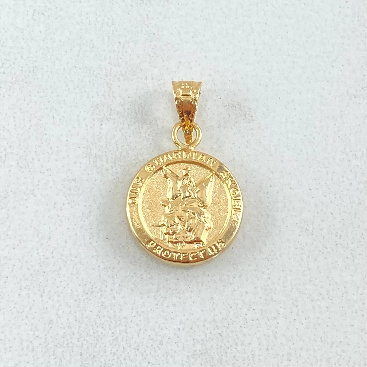 Dije Angel De La Guarda 0.6gr / 1.7cm / Cargador Bordeado Oro Amarillo 18K ©