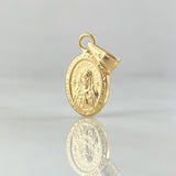 Dije Rosa Mistica 0.45gr / 1.7cm / Cargador Liso Oro Amarillo 18K *