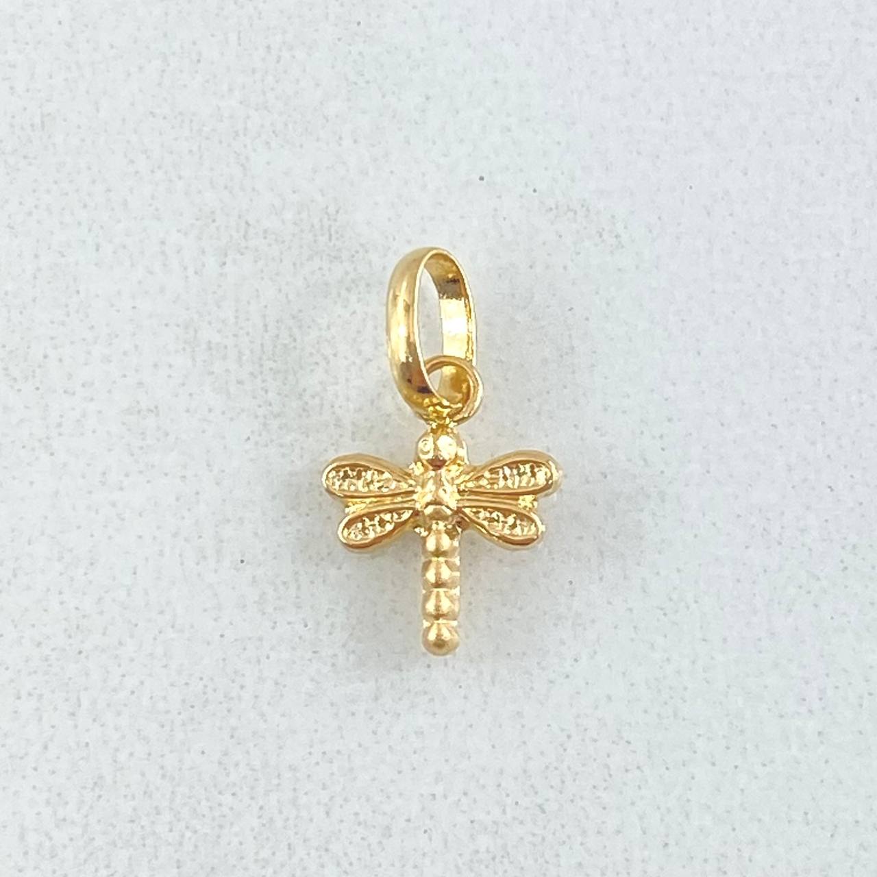 Dije Libelula 0.3gr / 1.5cm / Cargador Liso Oro Amarillo 18K ©