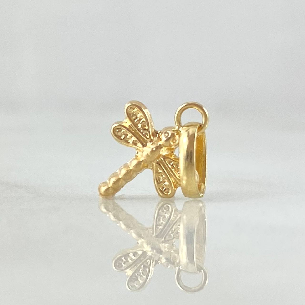 Dije Libelula 0.3gr / 1.5cm / Cargador Liso Oro Amarillo 18K ©