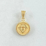 Dije Diamante 0.6gr / 1.7cm / Bordeado Oro Amarillo 18K *