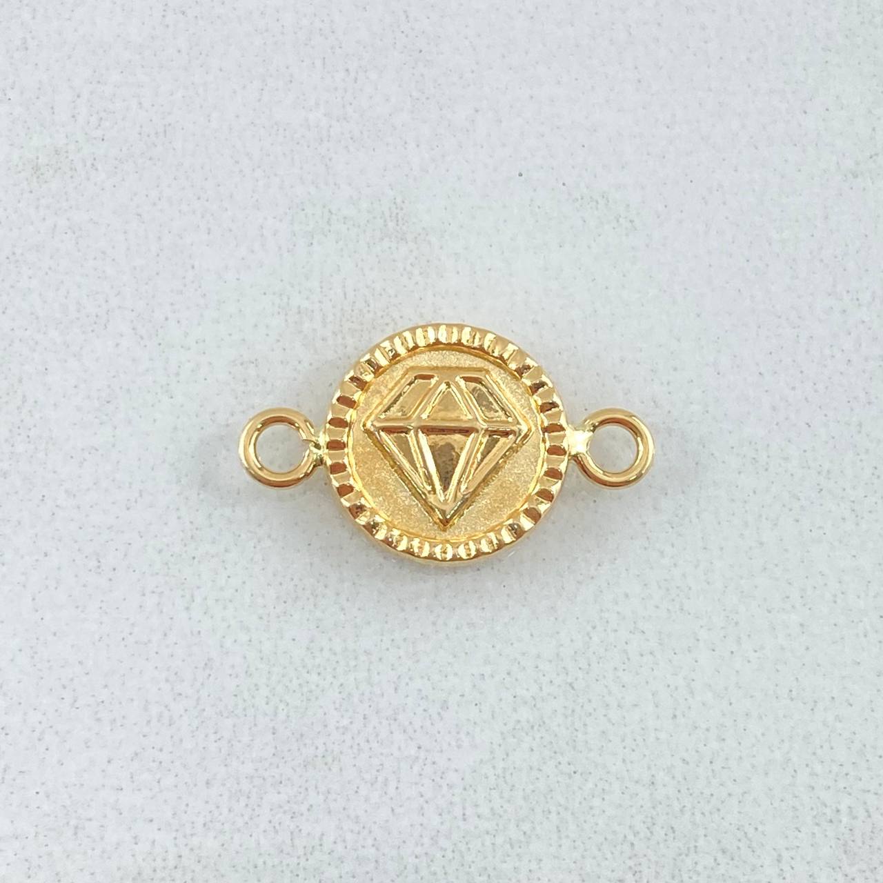 Herraje Diamante 0.6gr / 1.7cm / Bordeado Oro Amarillo 18K