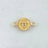 Herraje Diamante 0.6gr / 1.7cm / Bordeado Oro Amarillo 18K