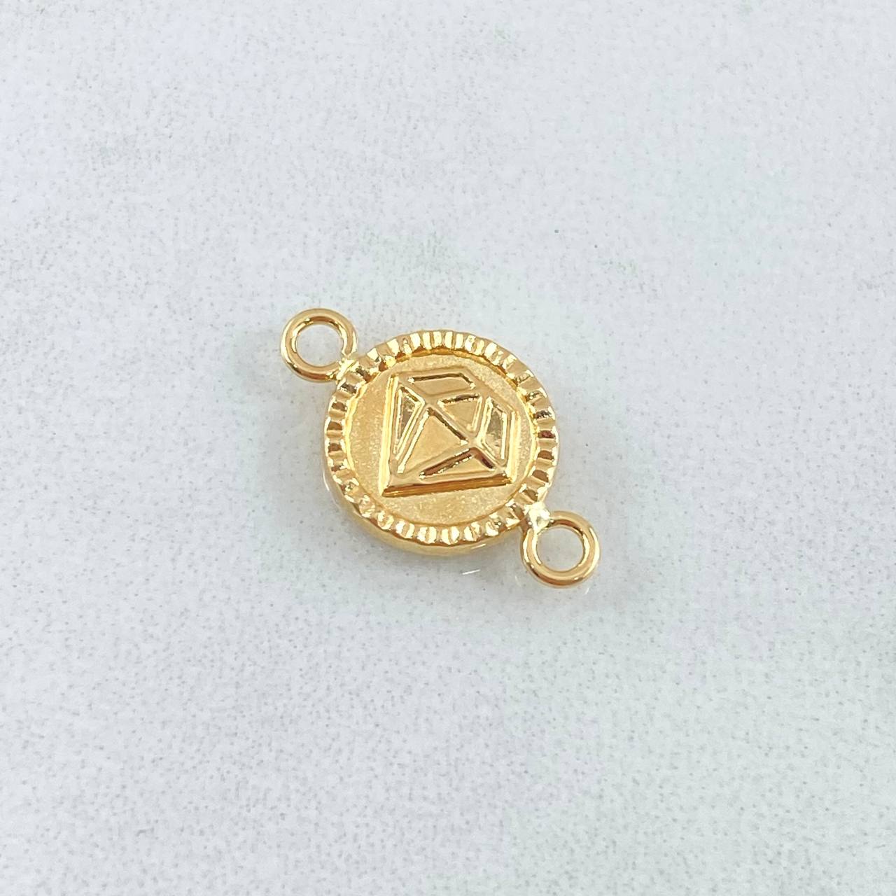 Herraje Diamante 0.6gr / 1.7cm / Bordeado Oro Amarillo 18K