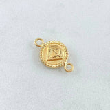Herraje Diamante 0.6gr / 1.7cm / Bordeado Oro Amarillo 18K