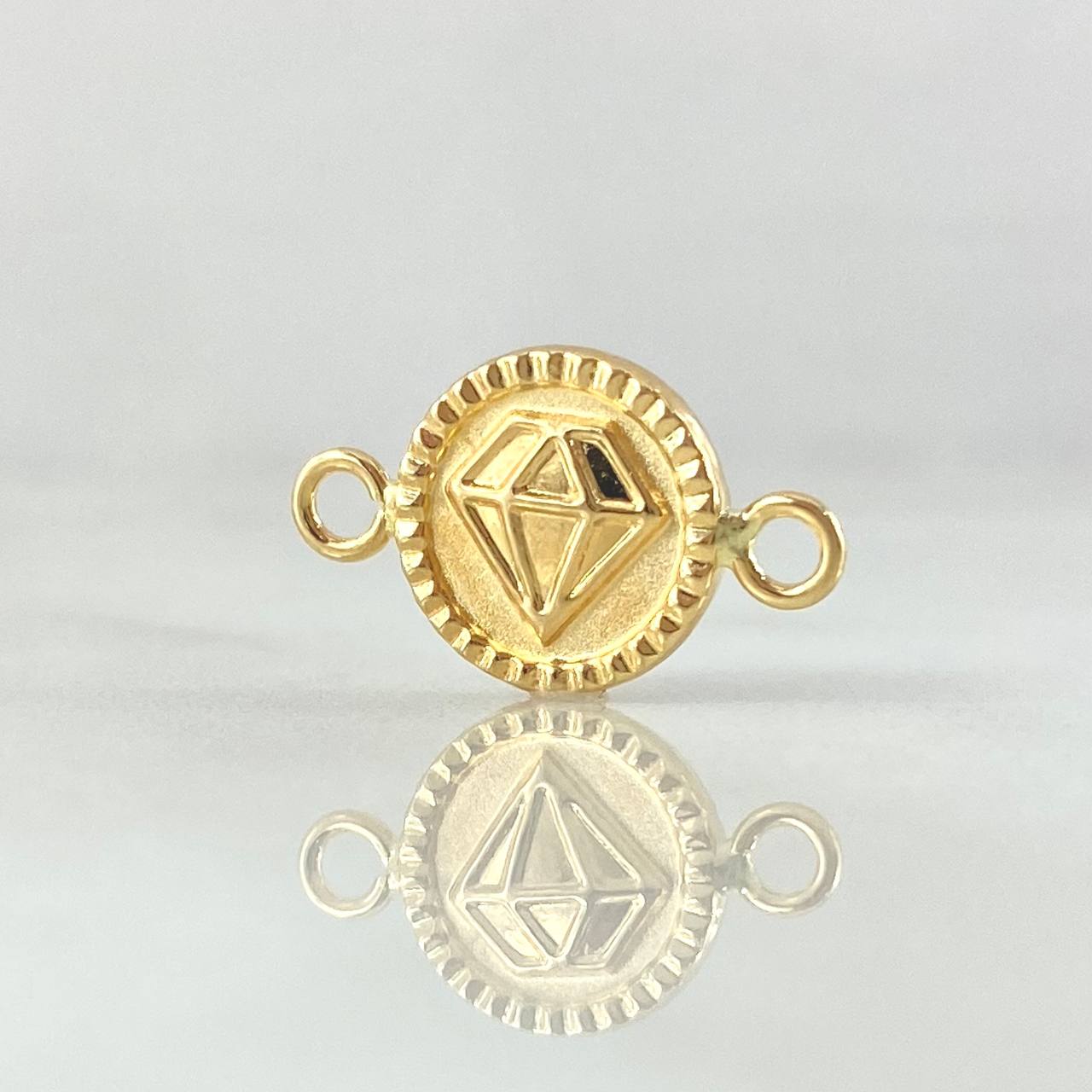 Herraje Diamante 0.6gr / 1.7cm / Bordeado Oro Amarillo 18K