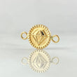 Herraje Diamante 0.6gr / 1.7cm / Bordeado Oro Amarillo 18K