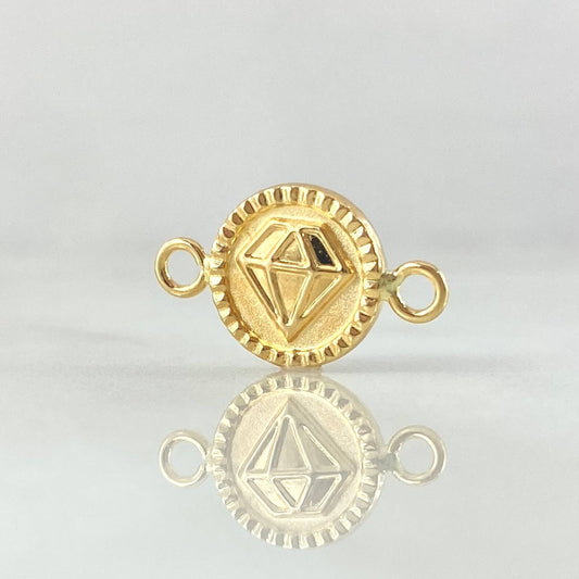 Herraje Diamante 0.6gr / 1.7cm / Bordeado Oro Amarillo 18K