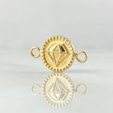 Herraje Diamante 0.6gr / 1.7cm / Bordeado Oro Amarillo 18K