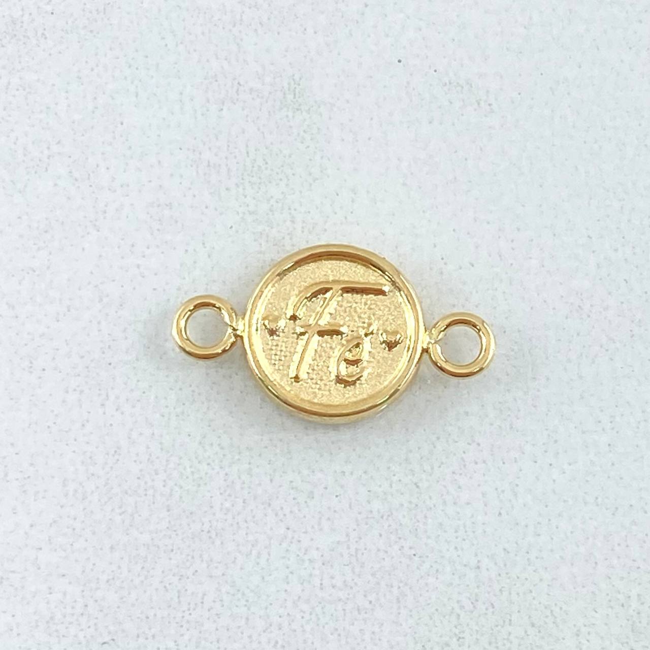 Herraje Fe 0.5gr / 1.5cm / Texturizado Oro Amarillo 18K *