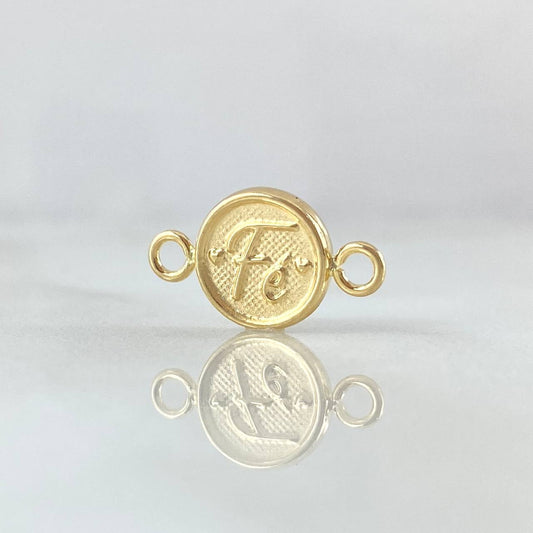 Herraje Fe 0.5gr / 1.5cm / Texturizado Oro Amarillo 18K *