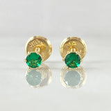 Topos Bisel 0.5gr / 4mm Circon Verde Oro Amarillo 18K (Joya) *