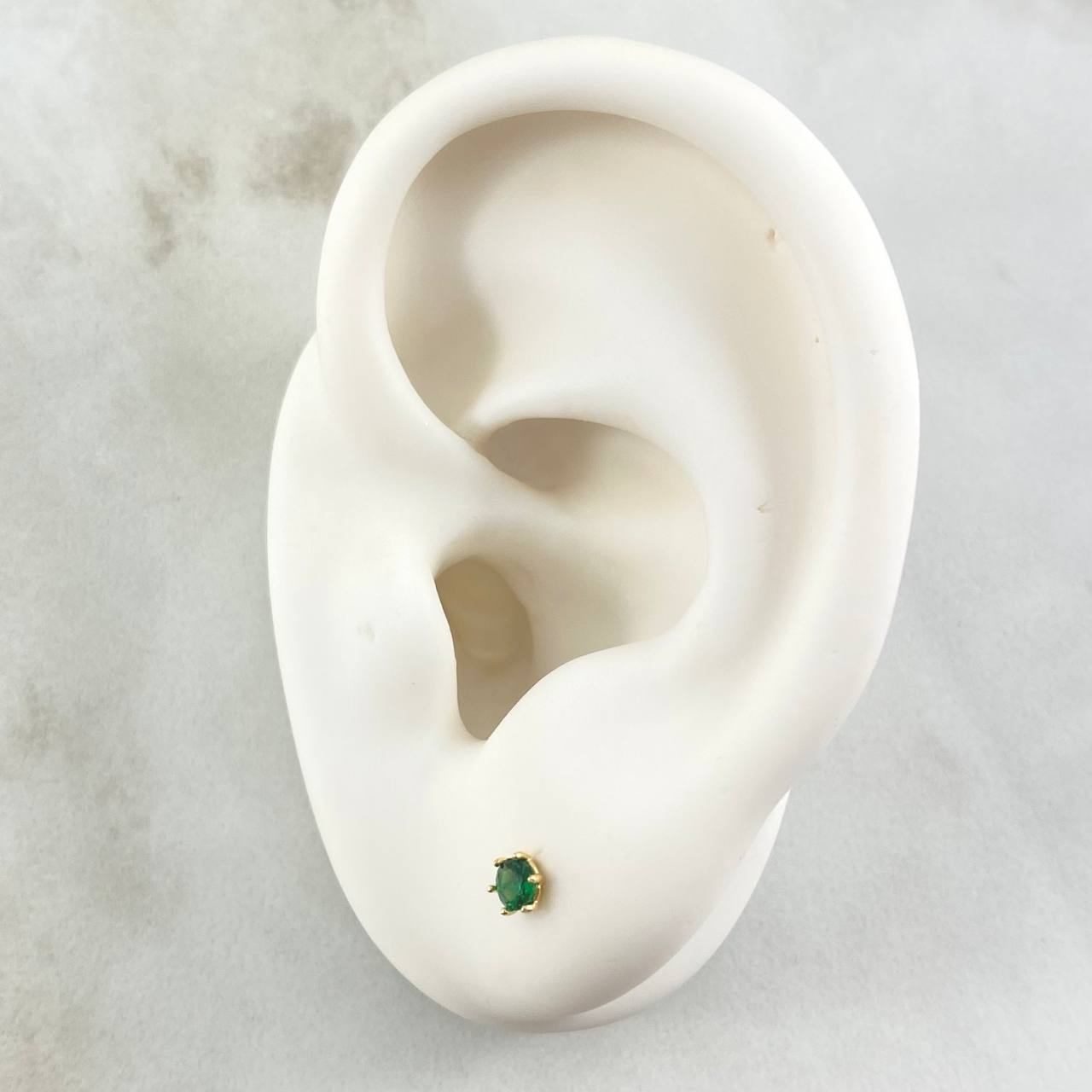 Topos Bisel 0.5gr / 3.6mm Circon Verde Oro Amarillo 18K (Joya) ©