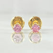 Topos Bisel 0.5gr / 3.6mm Circon Rosado Oro Amarillo 18K ©