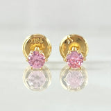 Topos Bisel 0.5gr / 3.6mm Circon Rosado Oro Amarillo 18K ©