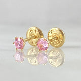 Topos Bisel 0.5gr / 4mm Circon Rosa Oro Amarillo 18K *