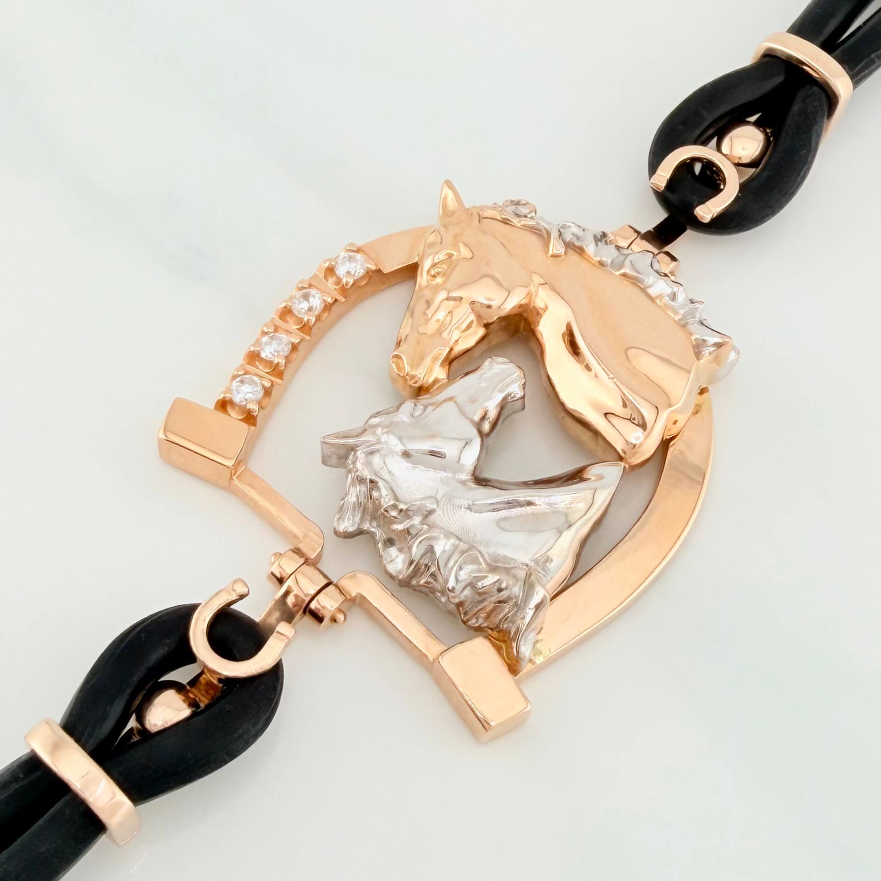 Pulso Herradura Caballos 22.15 g / 19 cm / 3.5 mm Dos Oros Blanco Rosa 18K