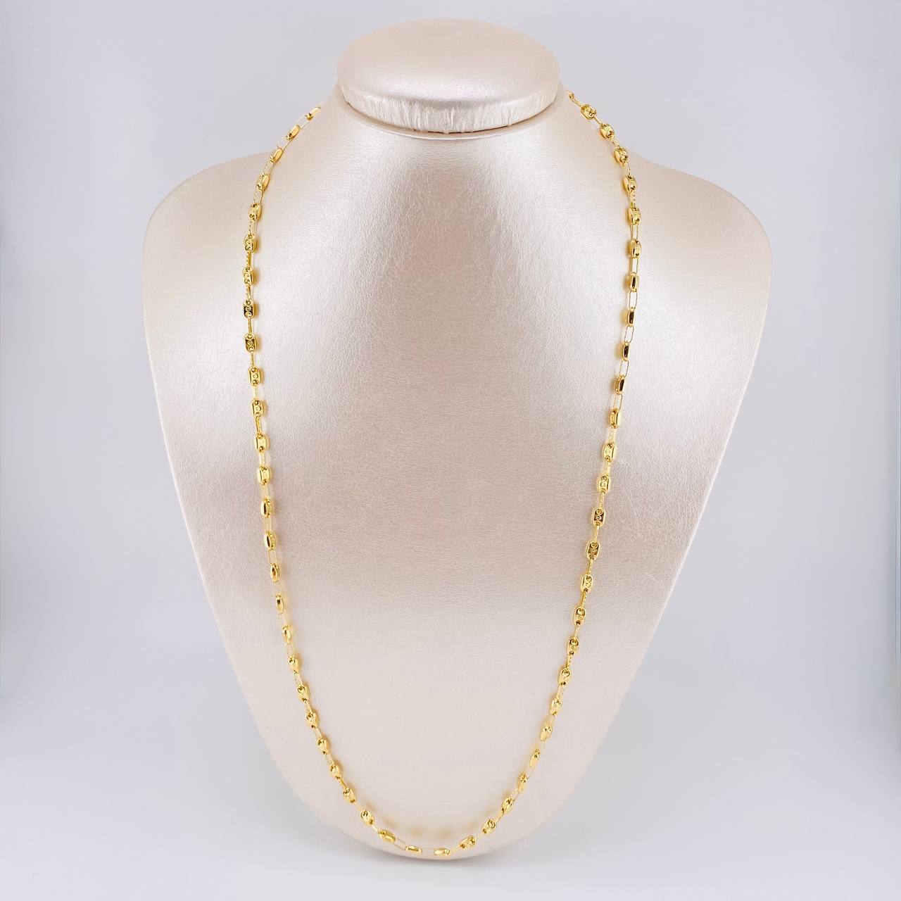 Cadena Rustica Tornillo Diamantado 8.6 g / 62 cm / 3.5 mm Oro Amarillo 18K