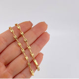 Cadena Rustica Tornillo Diamantado 8.6 g / 62 cm / 3.5 mm Oro Amarillo 18K