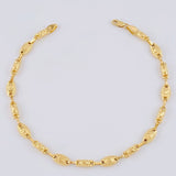 Tobillera Rustica Barril Corona Rayada 5.85 g / 24.6 cm / 5.5 mm Oro Amarillo 18K