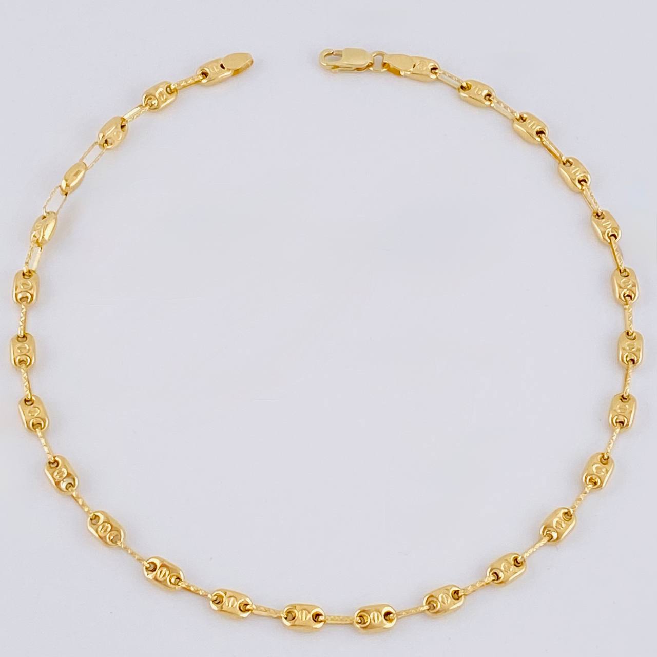 Tobillera Rustica Tornillo Diamantado 3.9 g / 26.3 cm / 3.6 mm Oro Amarillo 18K