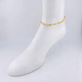Tobillera Rustica Barril Corona Rayada 5.85 g / 24.6 cm / 5.5 mm Oro Amarillo 18K