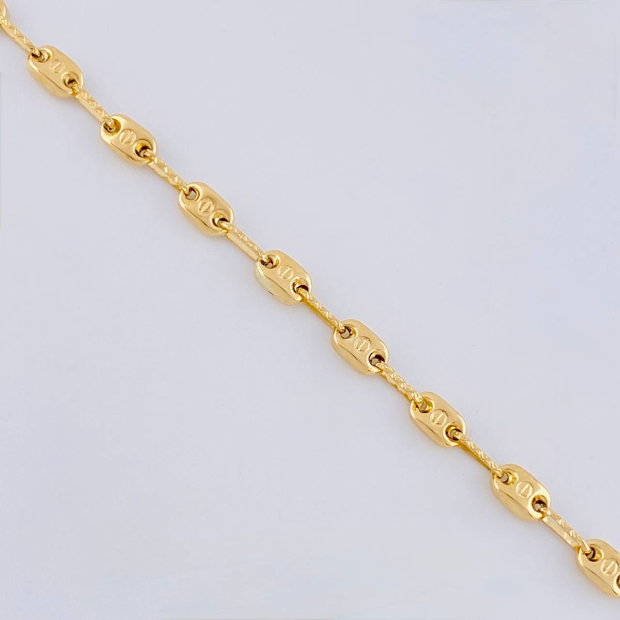 Tobillera Rustica Tornillo Diamantado 3.9 g / 26.3 cm / 3.6 mm Oro Amarillo 18K