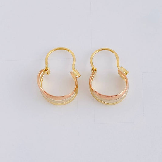 Candongas Ash Tres Lineas 0.85 g / 1.4 cm Tres Oros 18K