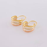 Candongas Ash Tres Lineas 0.85 g / 1.4 cm Tres Oros 18K