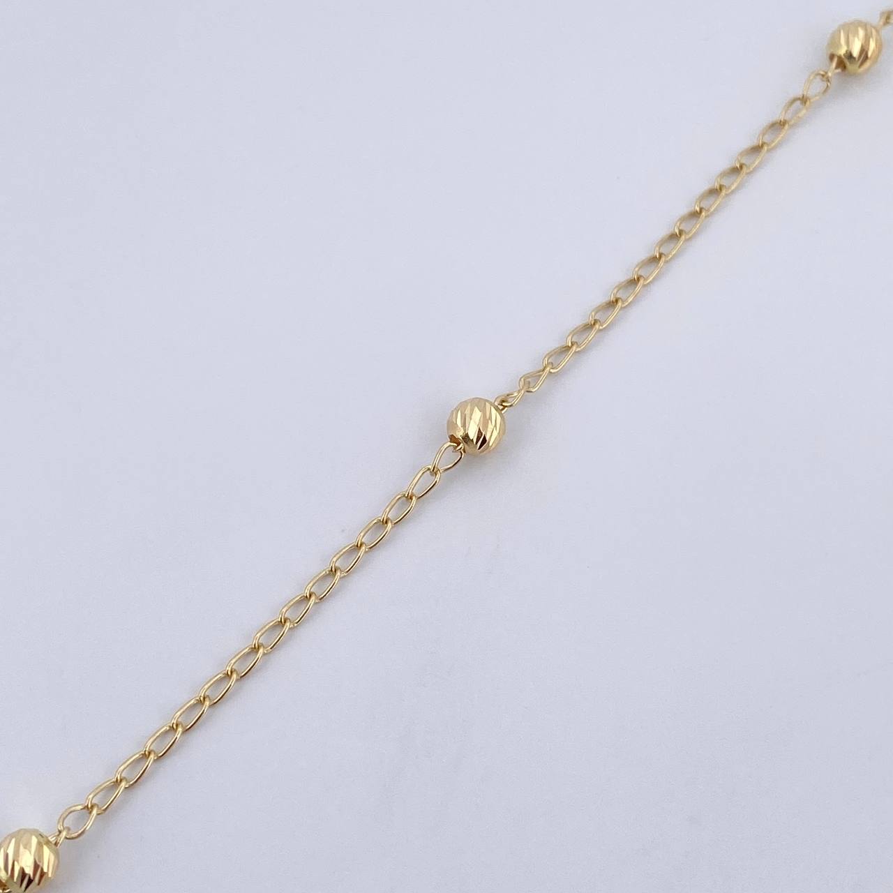 Tobillera Espiga Militar 1.8gr / 25cm / 4mm Oro 18K &
