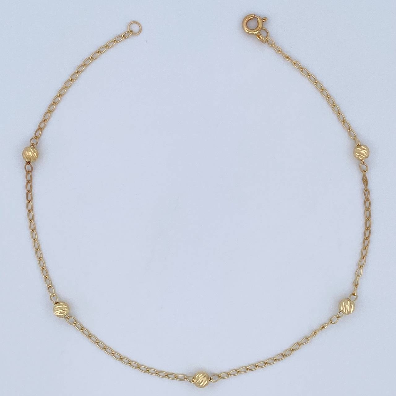 Tobillera Espiga Militar 1.8gr / 25cm / 4mm Oro 18K &