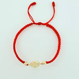 Pulsera Roja San Miguel Bolas Diamantadas 2und / Oro Amarillo 18K ©