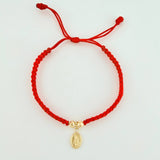 Pulsera Roja San Miguel Bolas Diamantadas 2und / Oro Amarillo 18K ©