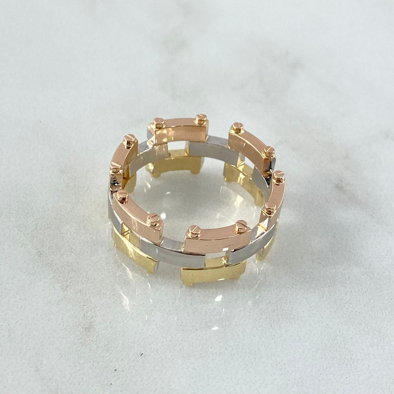 Fabricacion Bajo Pedido Anillo Cerca Rustica 12gr / Tres Oros 18K