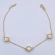 Pulso Aro Seguido Trebol 2.75gr / 18.6cm-19.9cm / 0.7mm Nacar Blanco Oro Amarillo +4 18K $