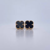 Topos Trebol 2.05gr / Onix Negro Oro Amarillo +4 18K $