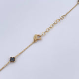 Cadena Aro Seguido Trebol 4.95gr / 43cm-45.7cm / 0.7mm Onix Negro Oro Amarillo +4 18K $