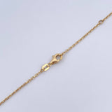 Cadena Aro Seguido Trebol 3.5gr / 42cm-45.1cm / 1mm Onix Negro Oro Amarillo +4 18K $