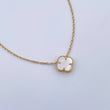 Cadena Aro Seguido Trebol 3.5gr / 42cm-45cm / 1.1mm Nacar Blanco Oro Amarillo +4 18K &