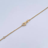 Cadena Aro Seguido Trebol 3.5gr / 42.1cm-45cm / 1mm Nacar Blanco Oro Amarillo +4 18K $