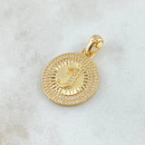 Dije Medalla Letra J 4,35gr / 3.1cm / Circones Blancos Oro Amarillo 18K