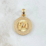 Dije Medalla Letra M 5g / 3.1cm Oro Amarillo 18K