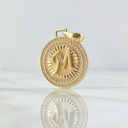 Dije Medalla Letra M 5.05g / 3.1cm Oro Amarillo 18K