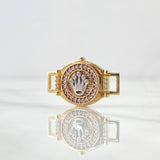 Herraje Correa Corona RX 2.65gr / 1.5cm-2.3cm / Circones Blancos Dos Oros Amarillo Rosa 18K *