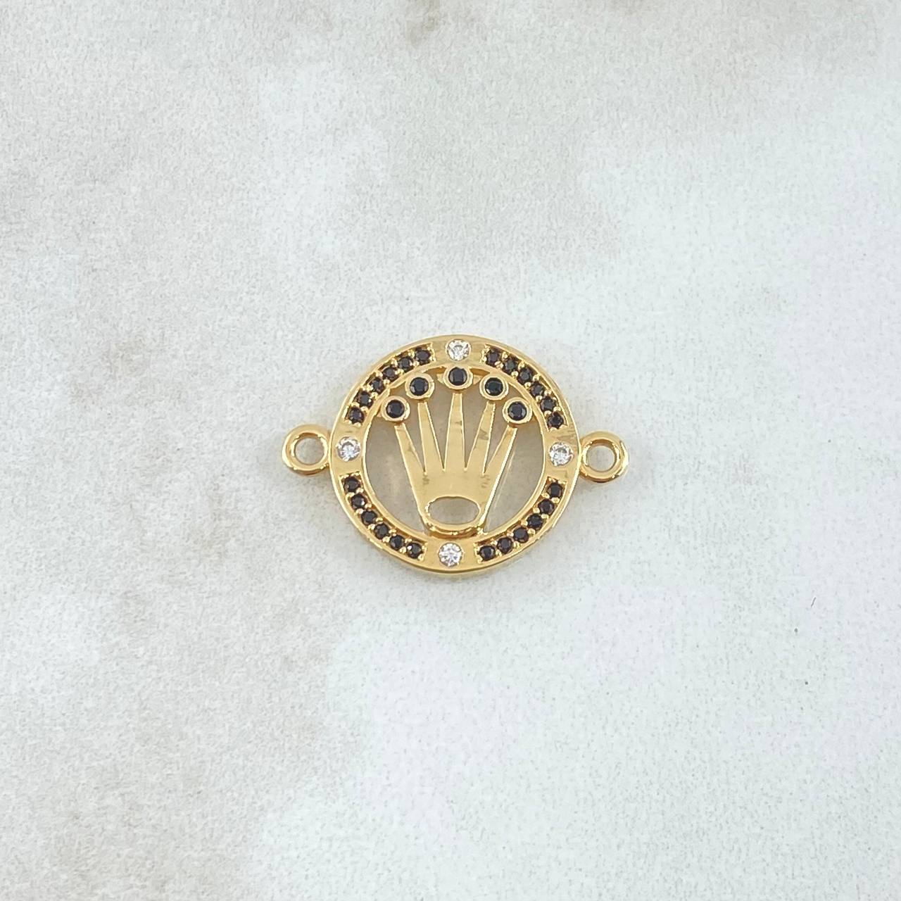 Herraje Corona RX Silueta 2gr / 1.6cm-2.2cm / Circones Blancos Negros Oro Amarillo 18K *