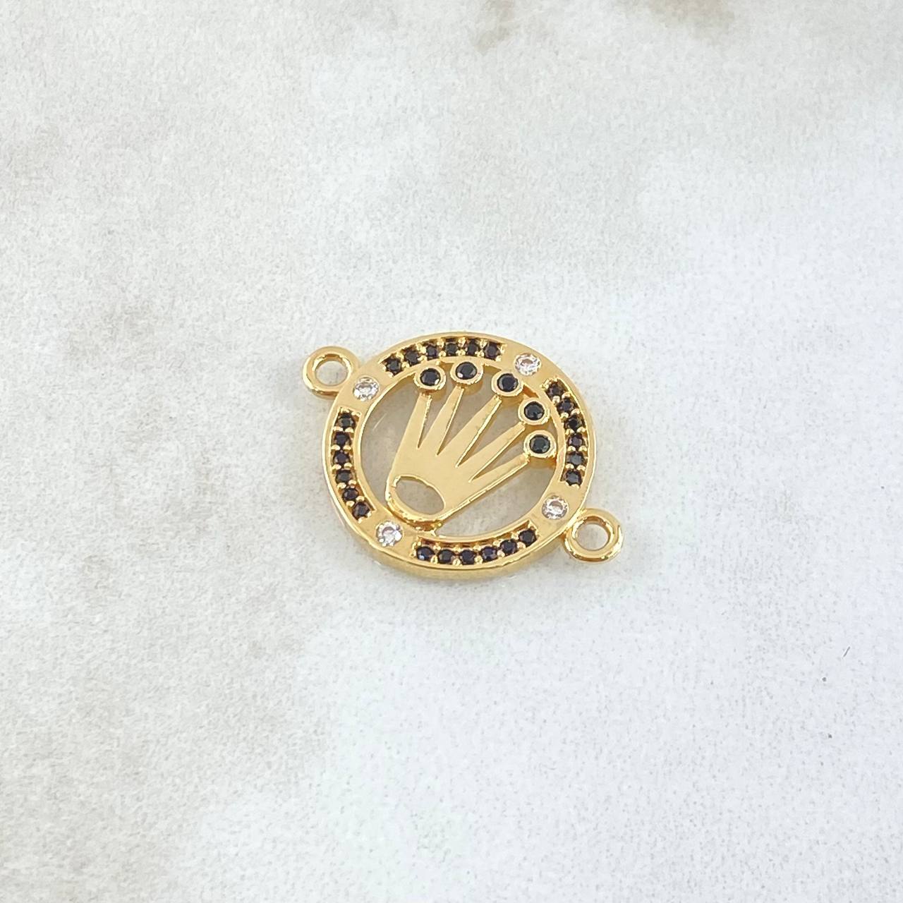 Herraje Corona RX Silueta 2gr / 1.6cm-2.2cm / Circones Blancos Negros Oro Amarillo 18K *