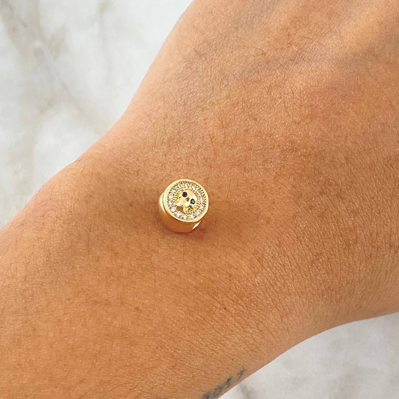 Herraje Calavera Tambor 1.9gr / 9mm Circones Blancos Negros Oro Amarillo 18K *